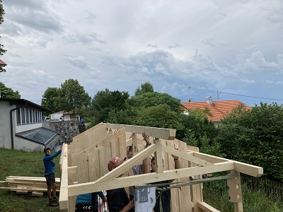 Einsetzen der Firstpfette